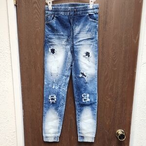 Kids Distressed Blue Jeans